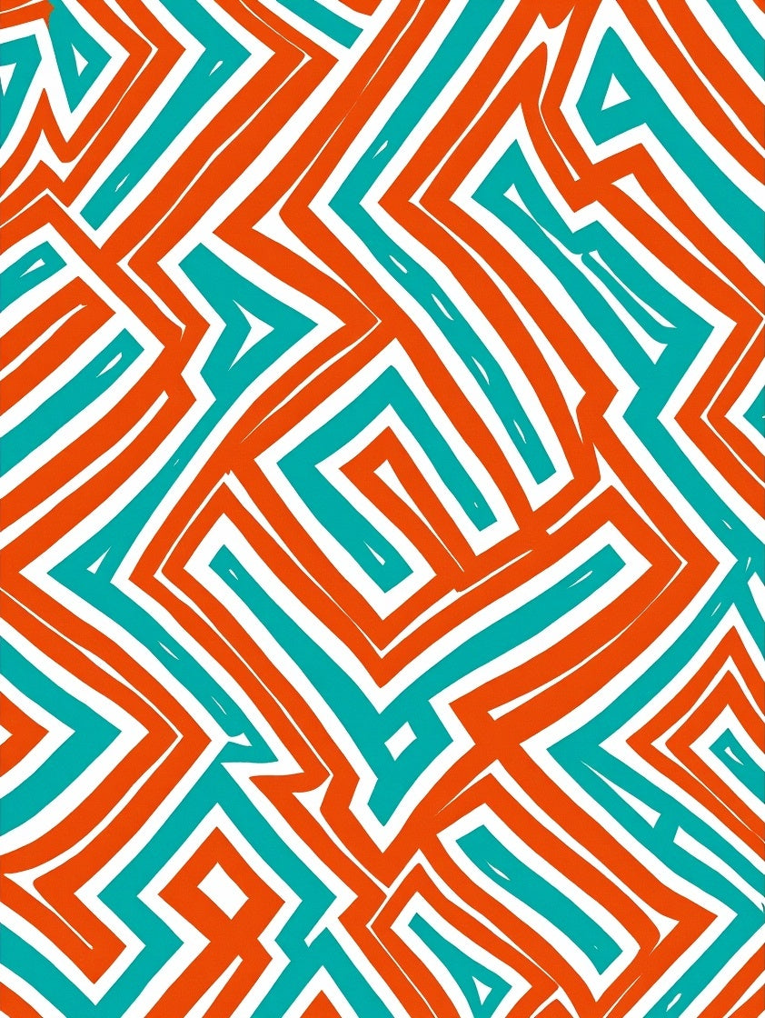 Retro Geometric Lines Pattern Rug