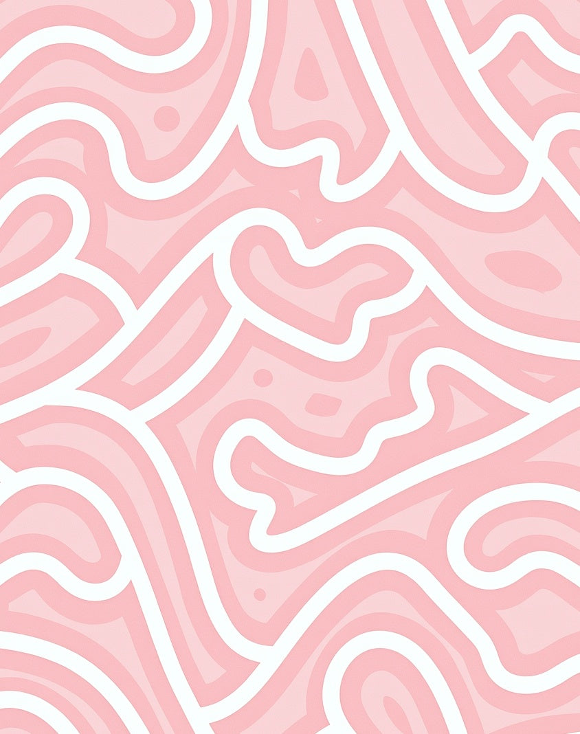 Pink Waves Abstract Striped Pattern Rug