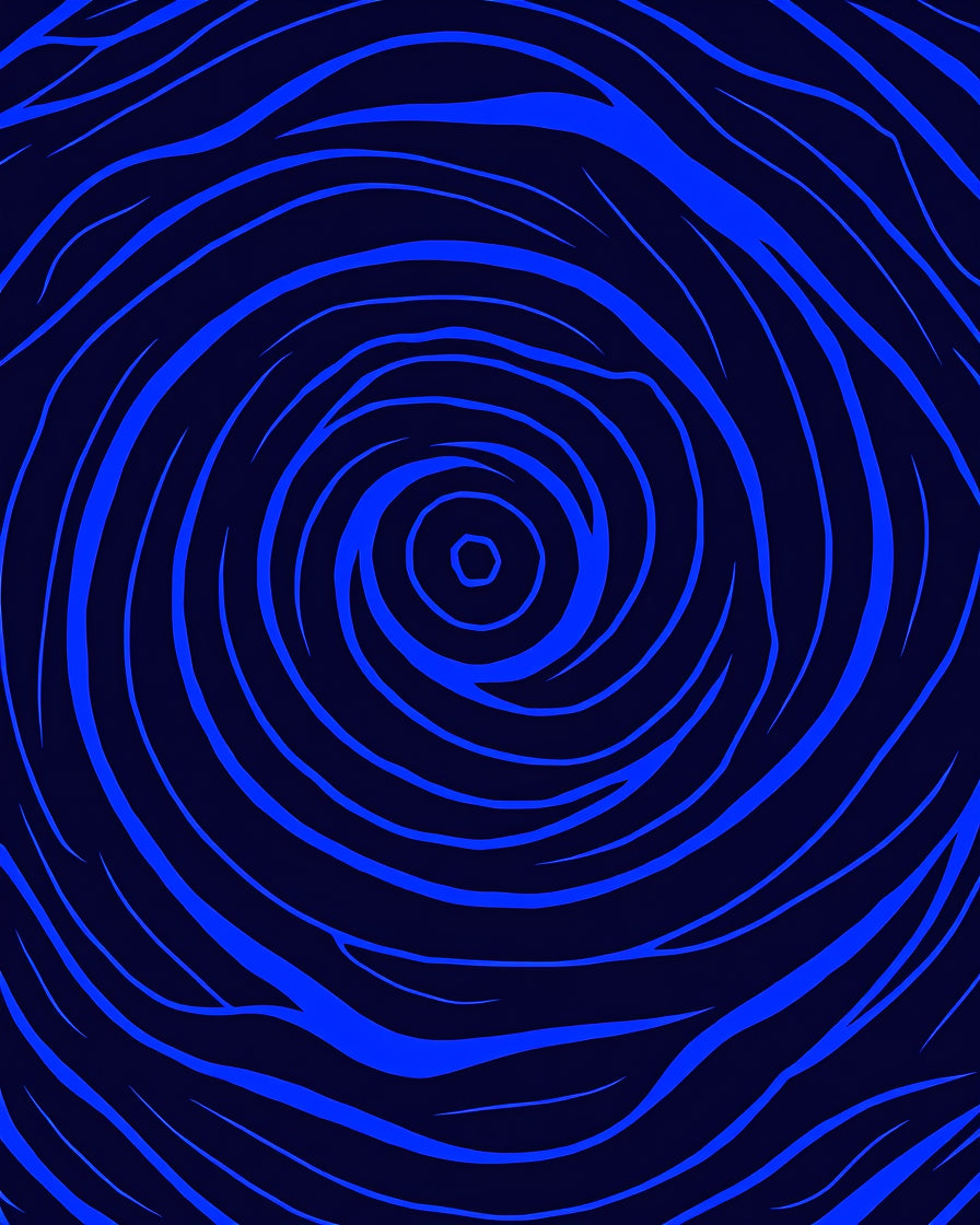 Bold Blue Swirl Pattern Rug