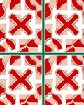 Bold Red Abstract X Pattern Rug