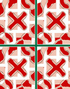 Bold Red Abstract X Pattern Rug