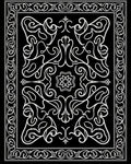 Elaborate Floral Outline Pattern Rug