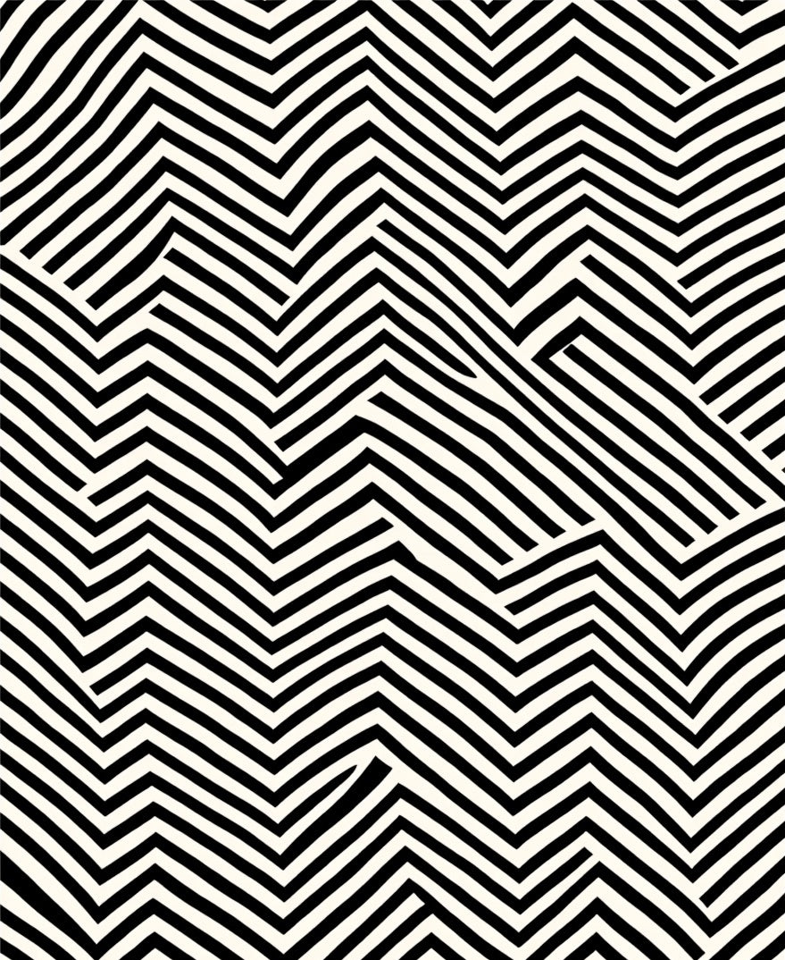 Black White Zigzag Illusion Rug