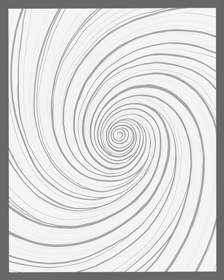 Swirl Patterned Abstract Gray Rug