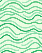 Mint Green Wavy Lines Pattern Rug