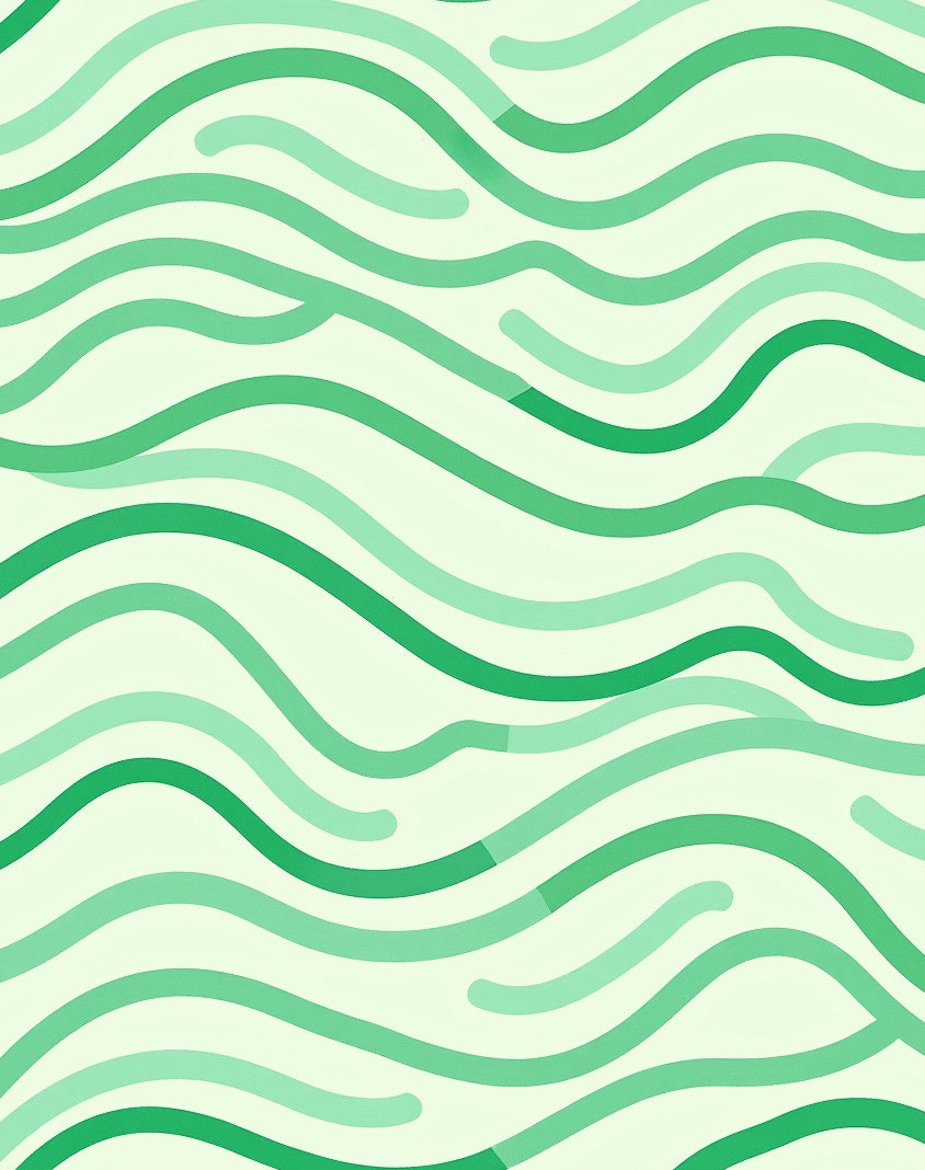 Mint Green Wavy Lines Pattern Rug
