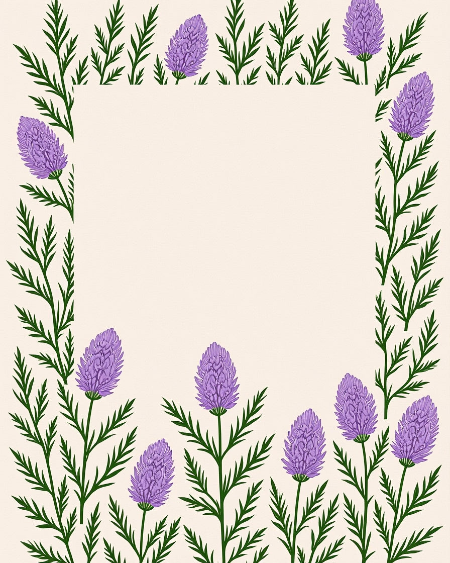 Purple Floral Border Design Rug