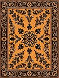 Bold Black Floral Intricate Design Rug