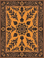 Bold Black Floral Intricate Design Rug