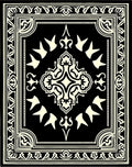 Black Cream Ornate Traditional Medallion Rug
