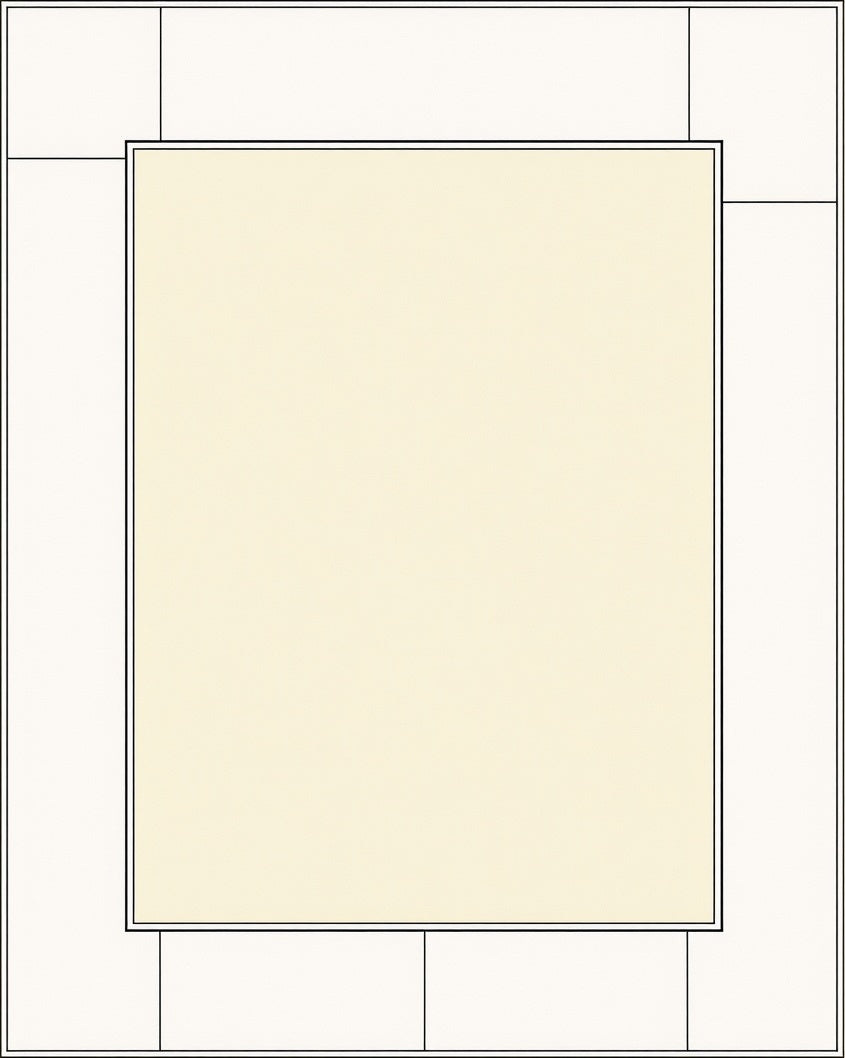 Simple Cream and White Geometric Rug