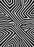 Bold Black White Illusory Stripes Pattern Rug
