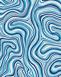 Abstract Blue And White Swirl Pattern Rug
