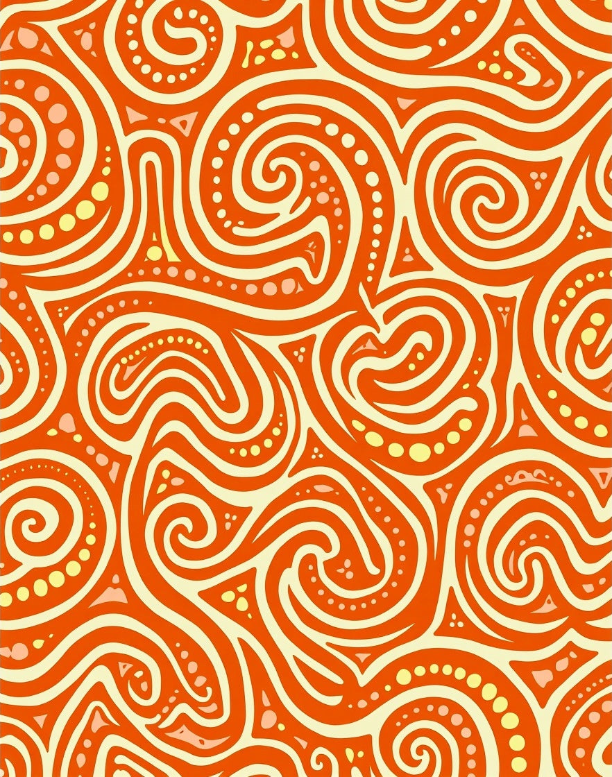 Bold Psychedelic Swirl Pattern Rug