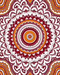 Maroon Orange Intricate Mandala Pattern Rug