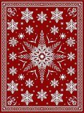Classic Red Snowflake Pattern Design Rug