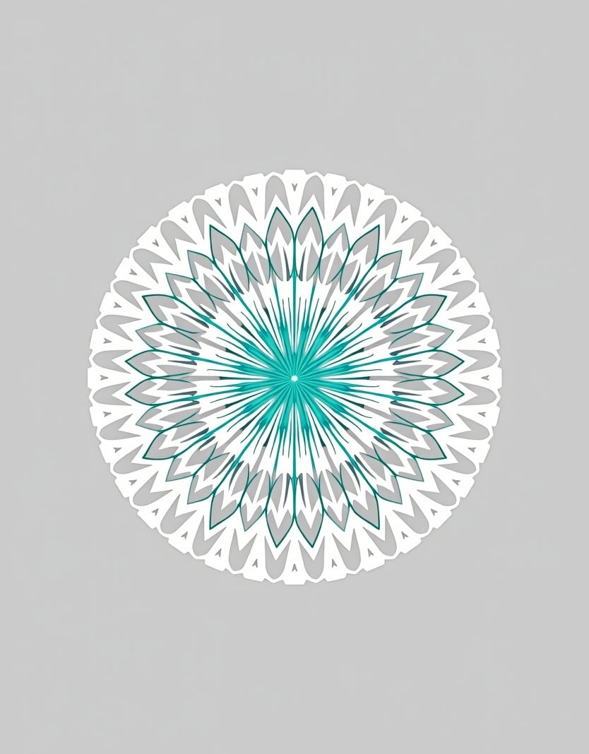 Unique Teal Mandala Pattern Design Rug