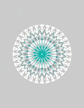 Unique Teal Mandala Pattern Design Rug