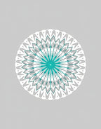 Unique Teal Mandala Pattern Design Rug