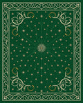 Ornate Green Starburst Scroll Rug