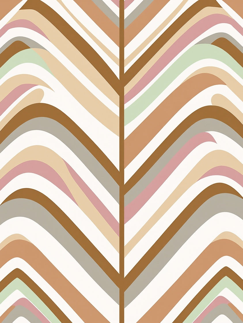 Wavy Stripe Chevron Pattern Rug