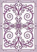 Elegant Violet Swirl Floral Pattern Rug