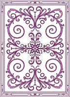 Elegant Violet Swirl Floral Pattern Rug