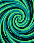 Vibrant Green Teal Swirl Design Rug