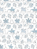 Whimsical Light Blue Deer Floral Rug