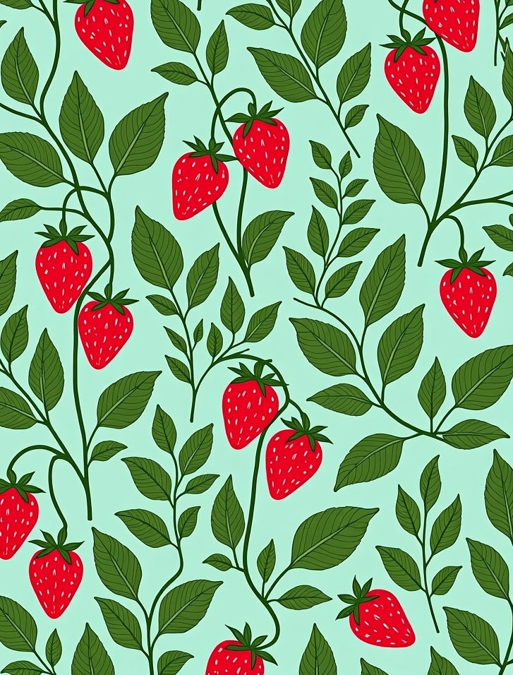 Farmhouse Strawberry Vine Pattern Rug