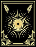 Golden Sunburst Geometric Frame Rug
