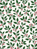 Evergreen Holly Berry Branch Arrangement Rug