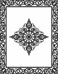Ornate Black Scroll Mandala Design Rug