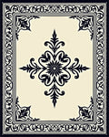 Classic Black Cream Floral Medallion Rug