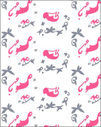 Pink Gray Whimsical Abstract Shapes Rug