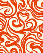 Swirl Pattern Red Abstract Design Rug