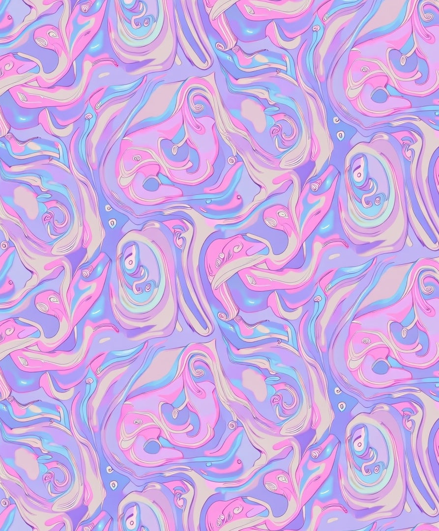 Pastel Swirls Curves Design Rug