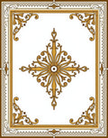 Ornate Gold Brown Floral Medallion Rug