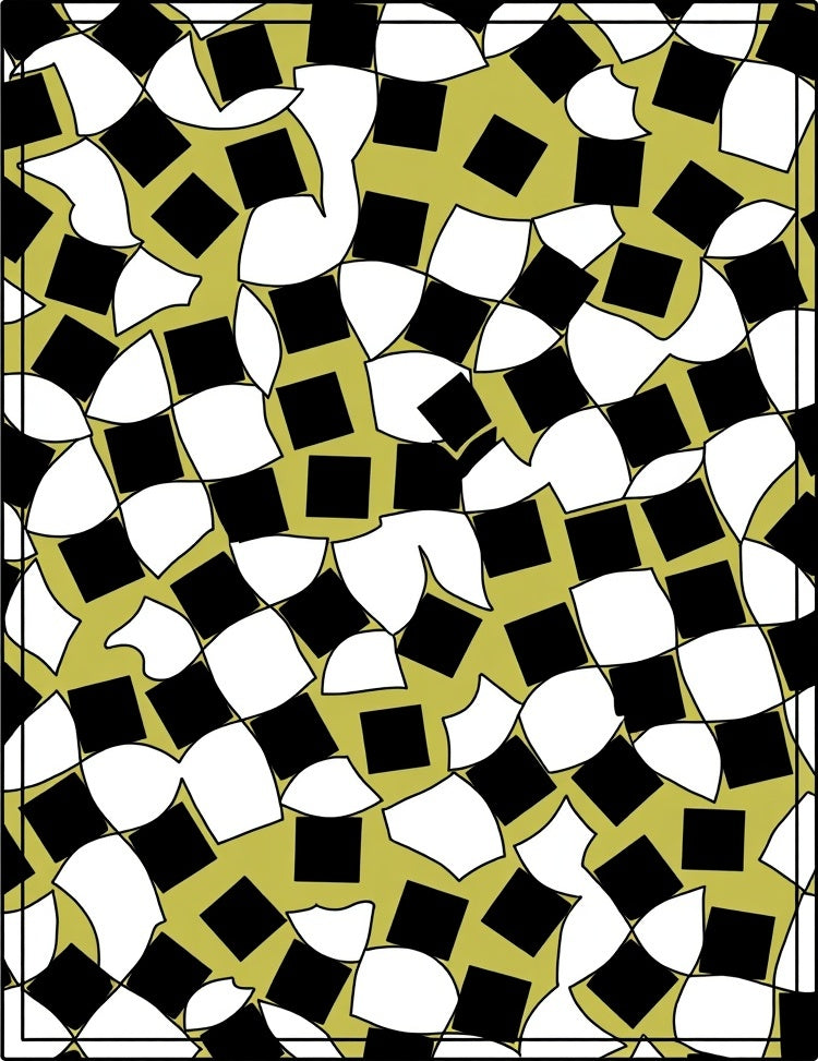 Abstract Checkerboard Style Pattern Rug