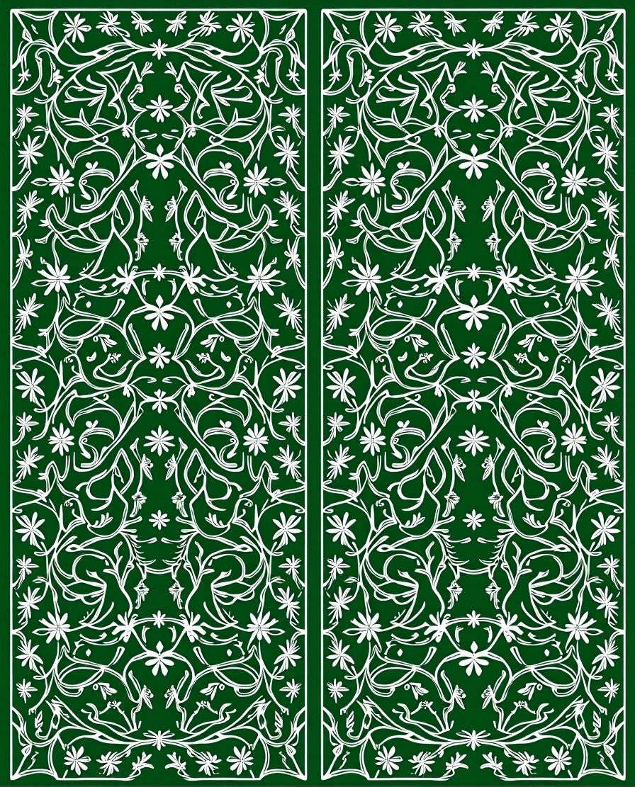 Ornate Floral Vine Pattern Rug