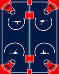 Hockey Arena Graphic Repeating Design Rug