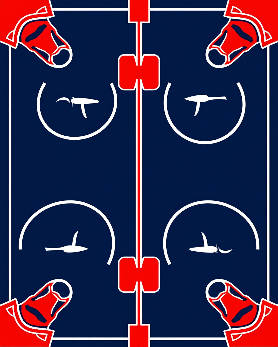 Hockey Arena Graphic Repeating Design Rug