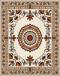 Classic Mandala Floral Border Rug