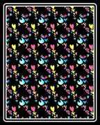 Abstract Heart And Floral Pattern Rug