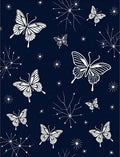 White Butterfly And Starburst Pattern Rug