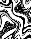 Black Gray Fluid Wave Rug