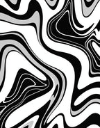 Black Gray Fluid Wave Rug