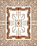 Abstract Brown Geometric Symmetry Rug