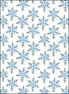 Light Blue Floral Snowflakes Repeating Rug