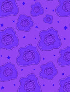 Purple Bloom Star Pattern Rug